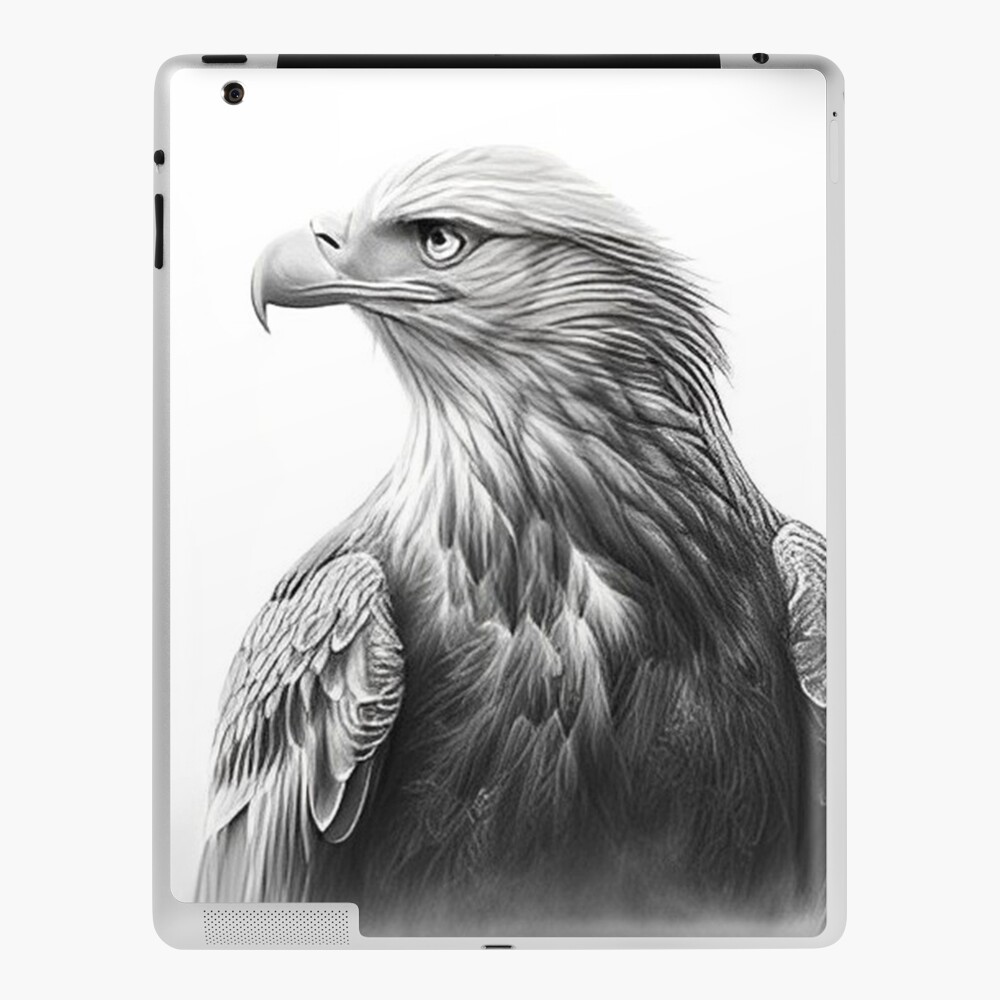 Black and white eagle pencil drawing