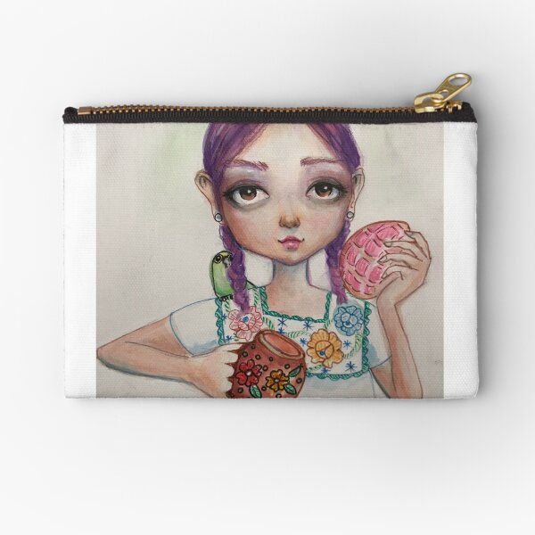 Concha and chocolate [latina art [mexican art Zipper Pouch