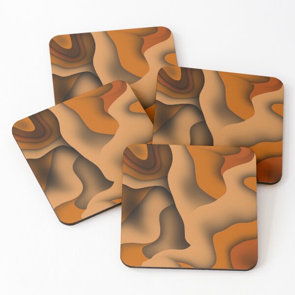 Item preview, Abstract Geometric square. Wave pattern and Curved Freeline for Paper Cut design on yellow - orange designed and sold by Gugurat.