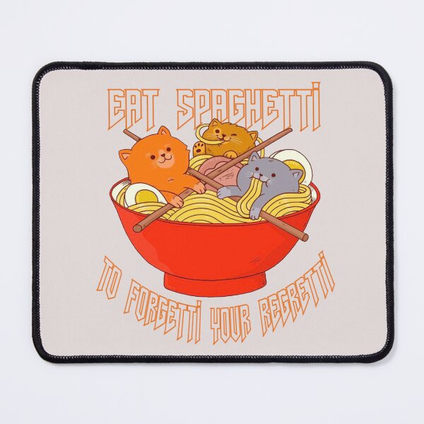 Item preview, FUNNY cat eating spaghetti Funny Eat Spaghetti To Forgetti Your Regretti GIFT COSTUME cat eating spaghetti designed and sold by KiraSpace.