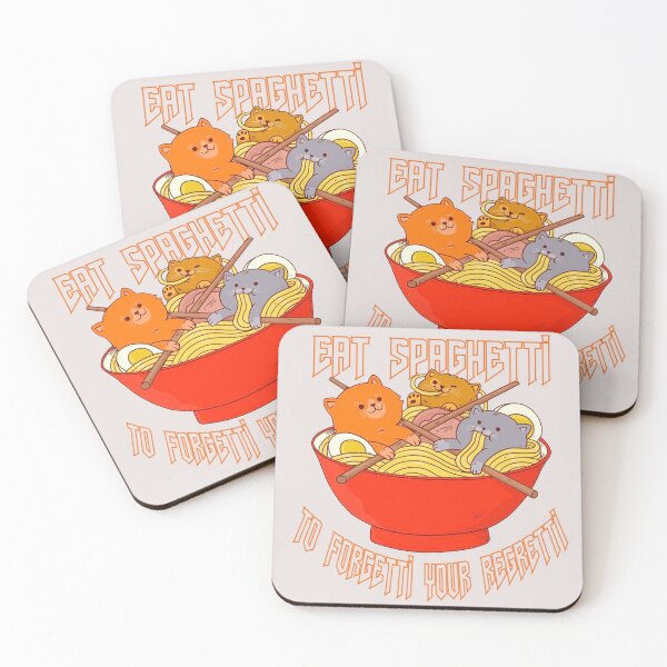 Item preview, FUNNY cat eating spaghetti Funny Eat Spaghetti To Forgetti Your Regretti GIFT COSTUME cat eating spaghetti designed and sold by KiraSpace.