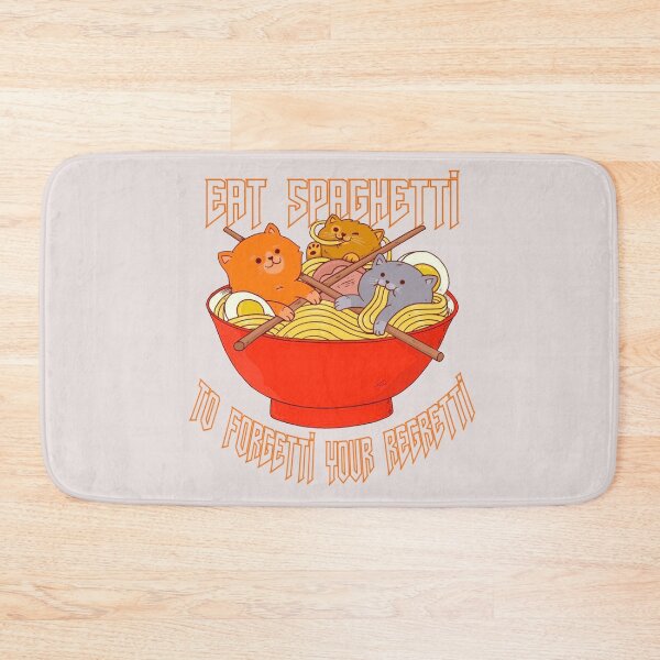 Item preview, FUNNY cat eating spaghetti Funny Eat Spaghetti To Forgetti Your Regretti GIFT COSTUME cat eating spaghetti designed and sold by KiraSpace.