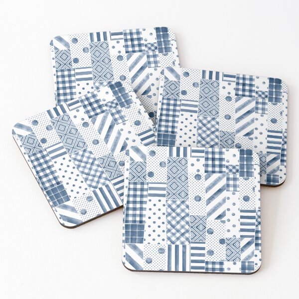 Item preview, Trendy imitation sewn pieces of fabric in patchwork style. Watercolor hand drawn modern collage designed and sold by olgersart.