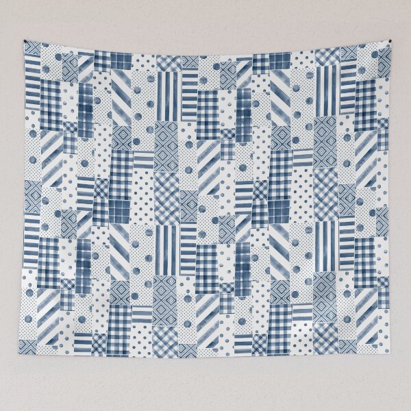 Item preview, Trendy imitation sewn pieces of fabric in patchwork style. Watercolor hand drawn modern collage designed and sold by olgersart.
