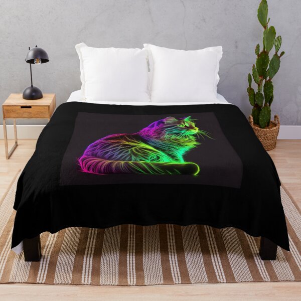 Item preview, Neon American Bobtail Cat designed and sold by PipikaArt.