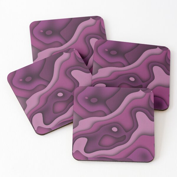 Item preview, Abstract Geometric square. Wave pattern and Curved Freeline for Paper Cut design on Purple - pink Monotone designed and sold by Gugurat.