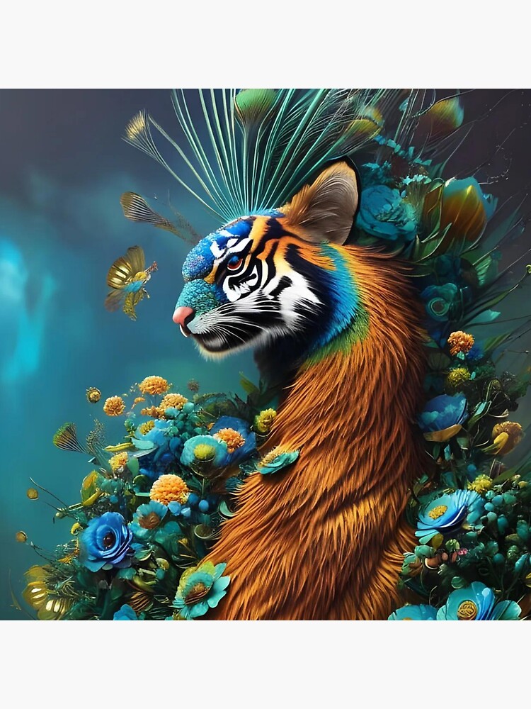 Men's Emerald Forest Tiger Jungle Cat' Sticker