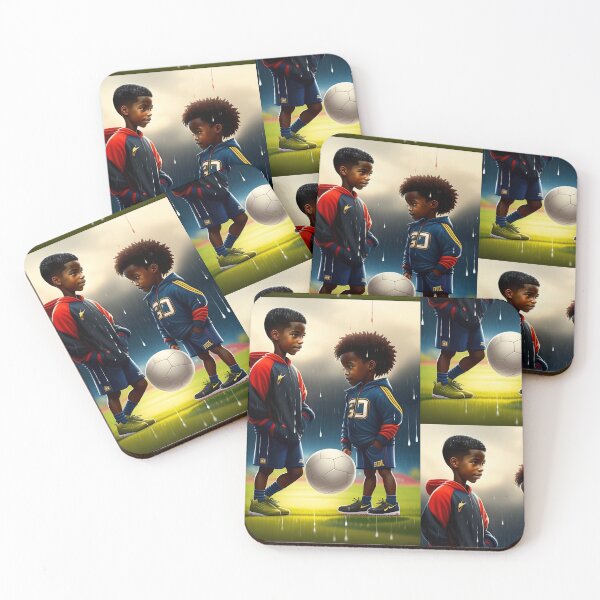 Item preview, BLACK BRAZILIAN CHILDREN PLAYING BALL IN THE RAIN designed and sold by CSJ7.
