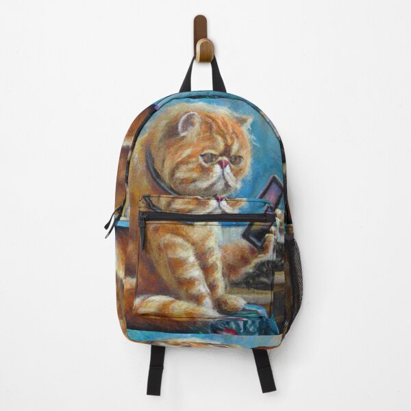 Item preview, Rich cat watching phone , artistic and graphic illustration of rich street cat designed and sold by Rishabhthinks.