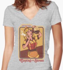 Coping With Stress Women's Fitted V-Neck T-Shirt