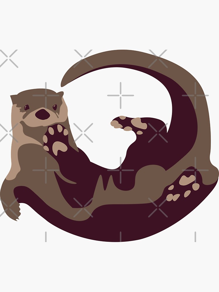 Thumbnail 3 von 3, Sticker, Otter | Flussotter | Seeotter | Schwimmender süßer Otter designt und verkauft von AlyCastelluccio.