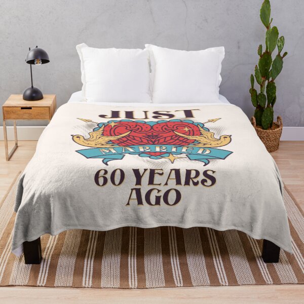 Item preview, Just Married 60 Years Ago Anniversary Marriage Couple Celebrate Husband Wife designed and sold by brytfanna.