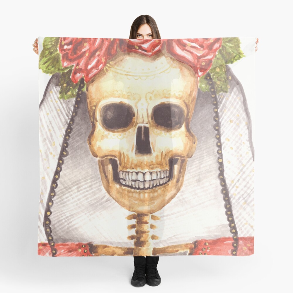 Watercolor Catrina Scarf
