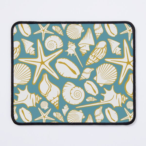 Item preview, Golden seashells on the beach pattern designed and sold by starseedgems.