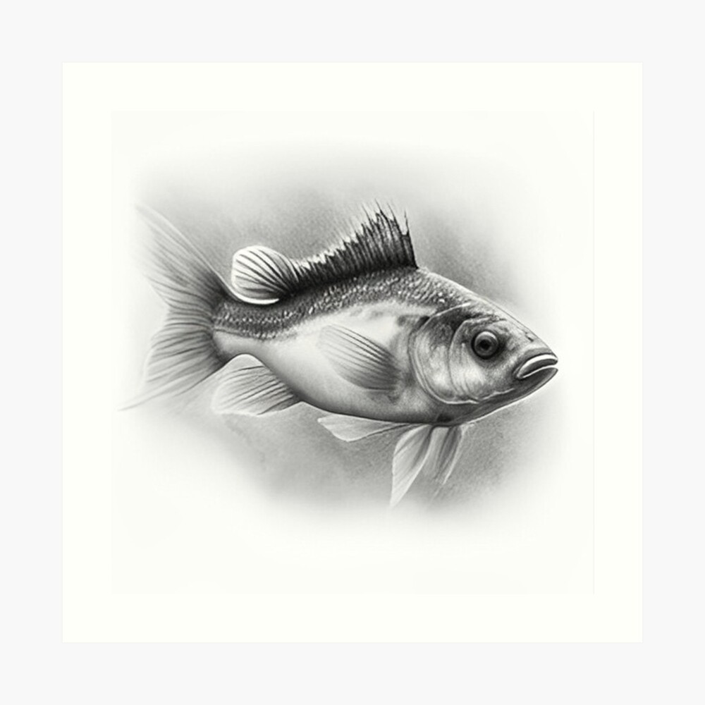 Bassfish Pencil Pencil Drawing Background Picture Of A Fish Drawing  Background Image And Wallpaper for Free Download