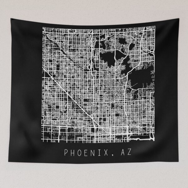 Item preview, Phoenix Arizona AZ city map black and white designed and sold by gifts-ideas.