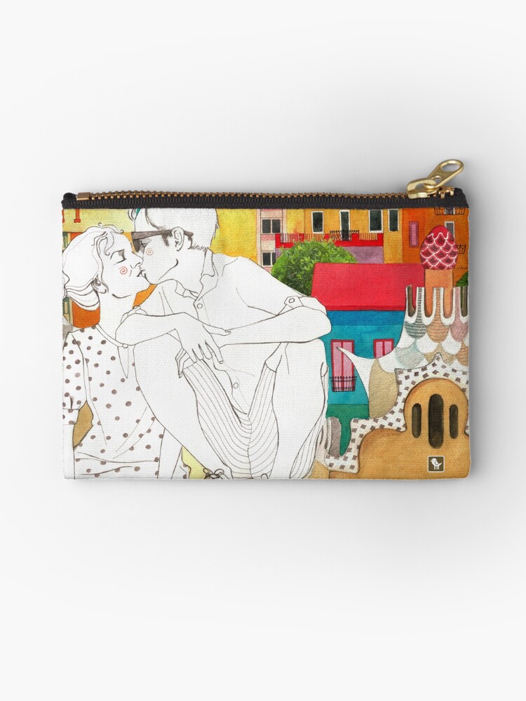 Thumbnail 1 of 4, Zipper Pouch, Barcelona Love designed and sold by rebekkaivacson.
