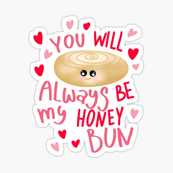 Cinnamon Roll Honey Bun Grey Cartoon Design Cute Heart Sticker, Zazzle