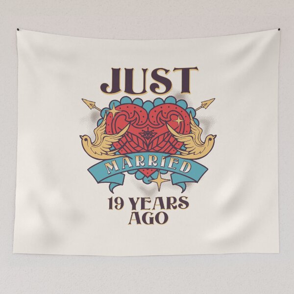 Item preview, Just Married 19 Years Ago Anniversary Marriage Couple Celebrate Husband Wife designed and sold by brytfanna.
