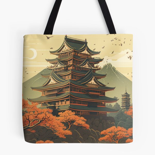 Aperçu de l'œuvre Temple japonais Ukiyoe Design | Style asiatique créée et vendue par iMasterHox.
