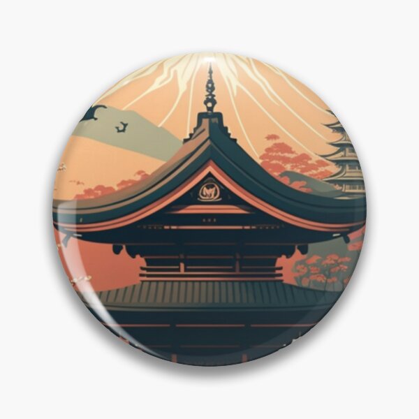 Aperçu de l'œuvre Temple japonais Ukiyoe Design | Style asiatique créée et vendue par iMasterHox.
