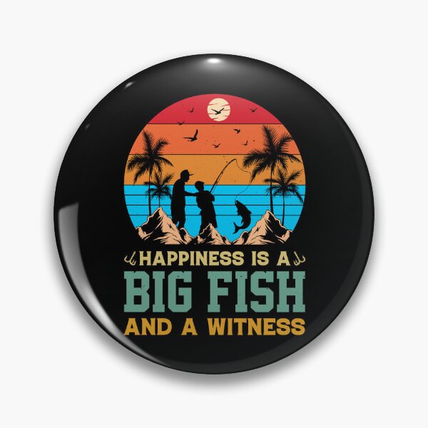 Item preview, Happiness Is A Big Fish And A Witness Vintage Design - Funny Fishing Retro designed and sold by naworas.