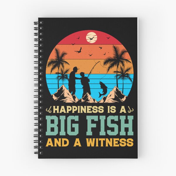 Item preview, Happiness Is A Big Fish And A Witness Vintage Design - Funny Fishing Retro designed and sold by naworas.