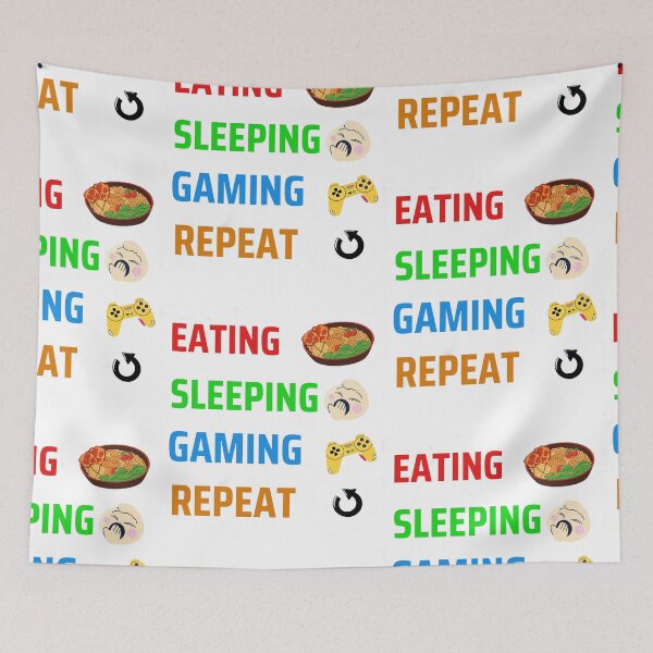 Item preview, Funny eating, sleeping, gaming, repeat designed and sold by TJHstudio.