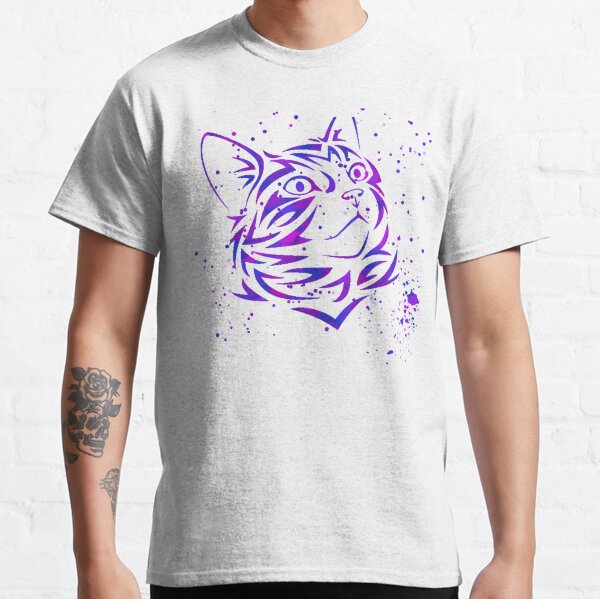 Tribal Watercolor Cat Classic T-Shirt
