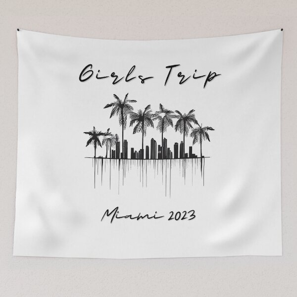 Item preview, Girls Trip to Miami 2023: Glamorous Miami, Palm Trees, simple design, minimalist shapes with clean lines, modern and elegant look, stylish and classic appeal (1) designed and sold by TourDePassion.