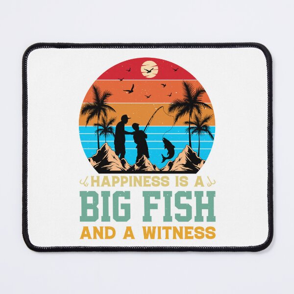 Item preview, Happiness Is A Big Fish And A Witness Vintage Design - Funny Fishing Retro designed and sold by naworas.