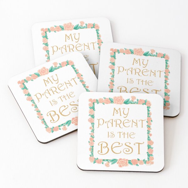 Item preview, My Parent is the Best - Best Parent Gift - Gold & Roses Border - White designed and sold by EcoElsa.