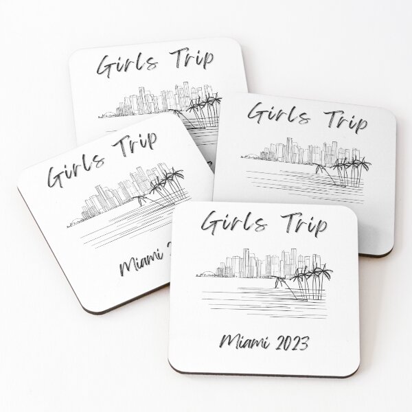 Item preview, Girls Trip to Miami 2023: Glamorous Miami, Palm Trees, simple design, minimalist shapes with clean lines, modern and elegant look, stylish and classic appeal (2) designed and sold by TourDePassion.