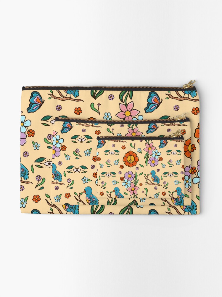 Alternate view of Tropical Bird Pattern Zipper Pouch