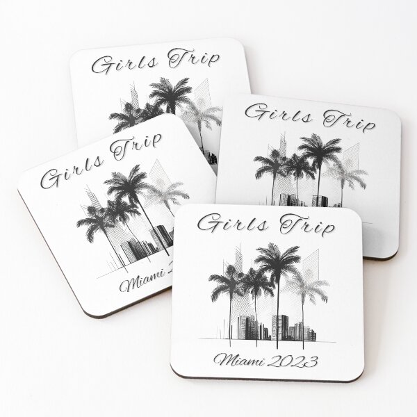 Item preview, Girls Trip to Miami 2023: Glamorous Miami, Palm Trees, simple design, minimalist shapes with clean lines, modern and elegant look, stylish and classic appeal (3) designed and sold by TourDePassion.
