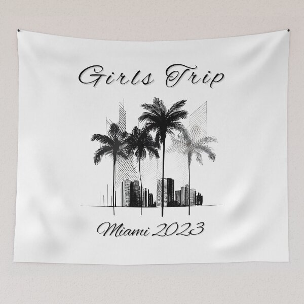 Item preview, Girls Trip to Miami 2023: Glamorous Miami, Palm Trees, simple design, minimalist shapes with clean lines, modern and elegant look, stylish and classic appeal (3) designed and sold by TourDePassion.