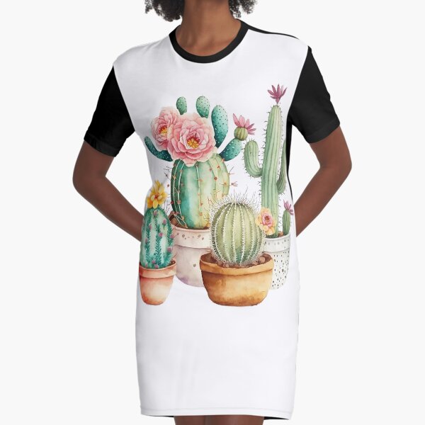 Cactus Lover Graphic T-Shirt Dress