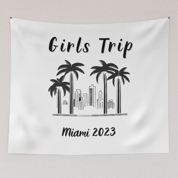 Item preview, Girls Trip to Miami 2023: Glamorous Miami, Palm Trees, simple design, minimalist shapes with clean lines, modern and elegant look, stylish and classic appeal (6) designed and sold by TourDePassion.