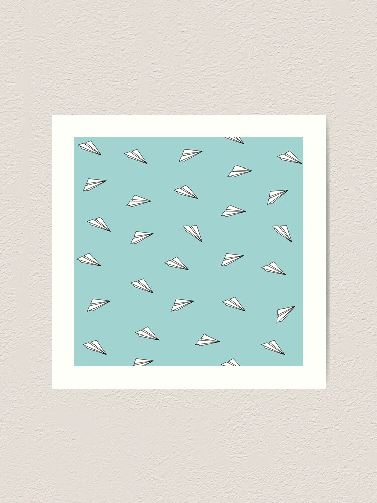 Cute Paper Plane Pattern Print Art Print by Wordsberry