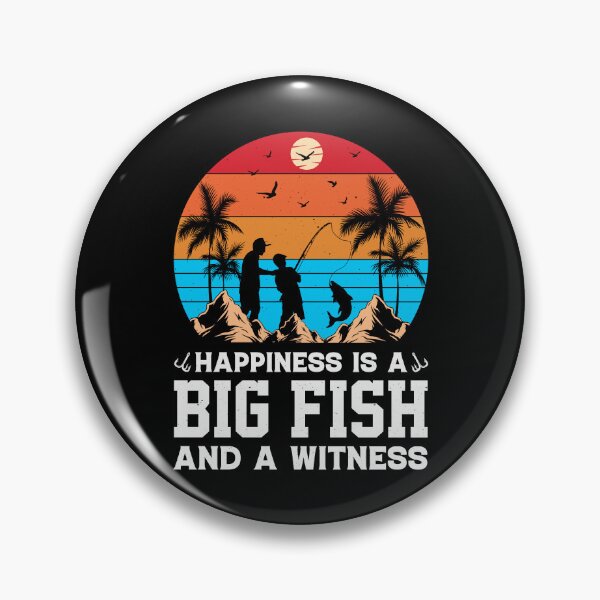 Item preview, Happiness Is A Big Fish And A Witness Retro Design - Funny Fishing Vintage designed and sold by naworas.