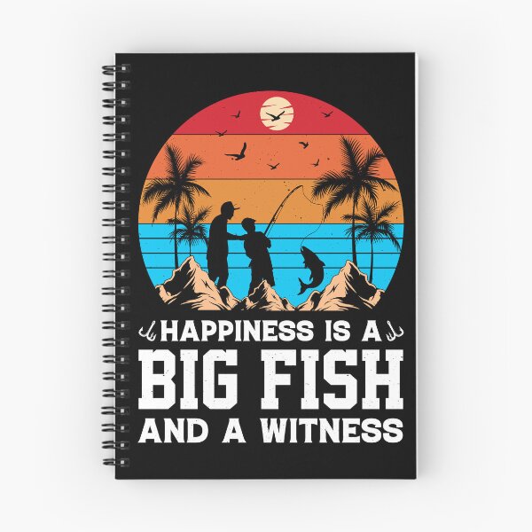 Item preview, Happiness Is A Big Fish And A Witness Retro Design - Funny Fishing Vintage designed and sold by naworas.