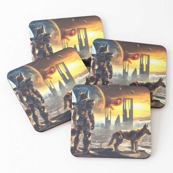 Item preview, Futuristic cosmic city with a german shepherd. designed and sold by Doggymadness.