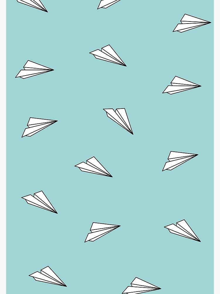 Cute Paper Plane Pattern Print Art Print by Wordsberry