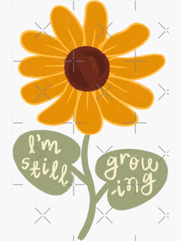 Thumbnail 3 of 3, Sticker, I'm Still Growing Sunflower designed and sold by MissCassieBee.