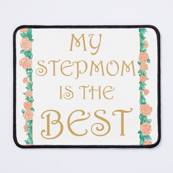 Item preview, My Stepmom is the Best - Best Stepmom Gift - Gold & Roses Border - White designed and sold by EcoElsa.