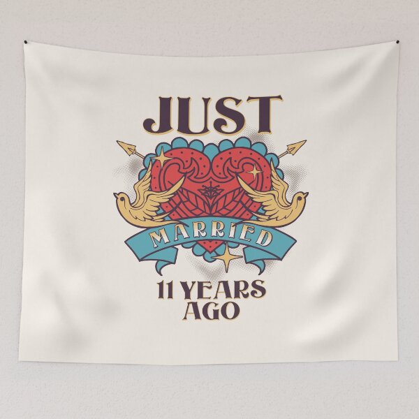 Item preview, Just Married 11 Years Ago Anniversary Marriage Couple Celebrate Husband Wife designed and sold by brytfanna.