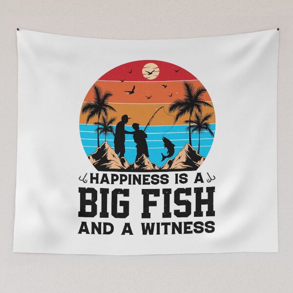 Item preview, Happiness Is A Big Fish And A Witness Vintage Design For Fisherman - Funny Fishing Retro designed and sold by naworas.