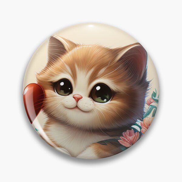 Item preview, Cuteness Overload Ginger Kitten with love hearts and flowers by Orikall designed and sold by HippieWorks.