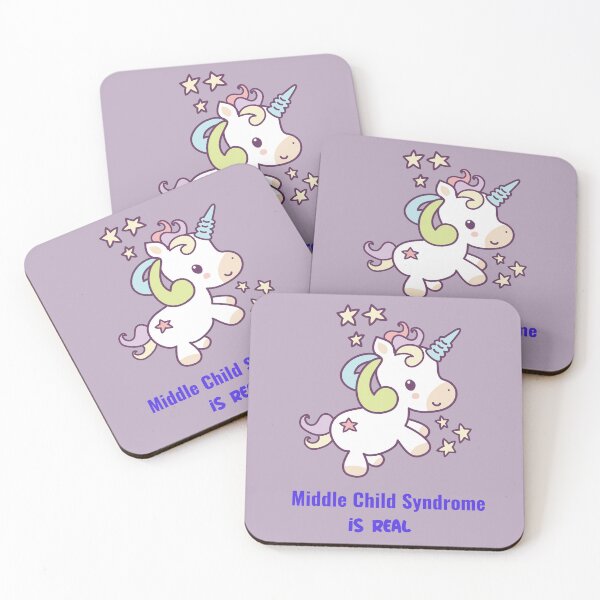 Item preview, Middle Child Syndrome Is Real- Middle Child Survivior - Kawaii Unicorn - Funny designed and sold by LMcDs.
