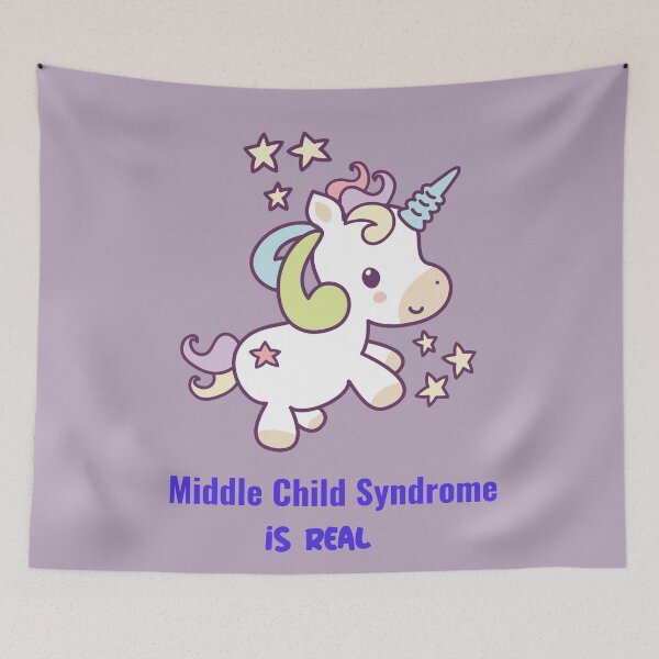 Item preview, Middle Child Syndrome Is Real- Middle Child Survivior - Kawaii Unicorn - Funny designed and sold by LMcDs.